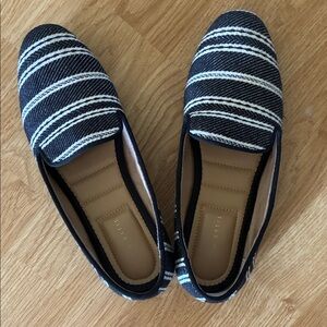 Kelly & Katie Navy and White Striped Loafers